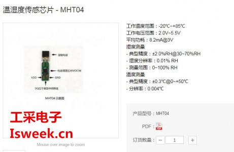 數(shù)字單總線輸出的工業(yè)級溫濕度一體傳感器-MHT04