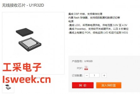 芯片集成度高，性價(jià)比好并集成DSP內(nèi)核的無線接收芯片